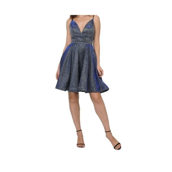 Ed Young Dresses Nwt Glitter Cocktail Dress W Pocket Navy Poshmark